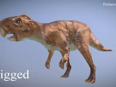 Thai Dinosaur Psittacosaurus Low-poly 3D model