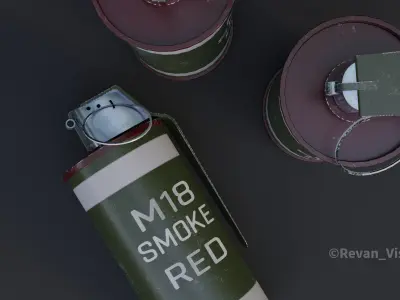 M18 Smoke Grenade Low-poly 3D model