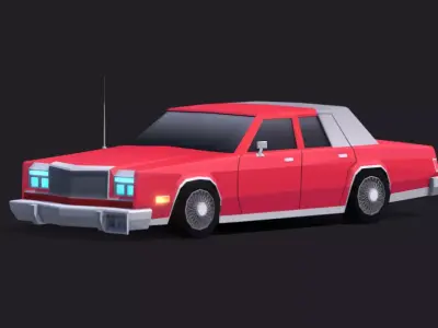Cartoon Low Poly Chrysler New Yorker  Free low-poly 3D model