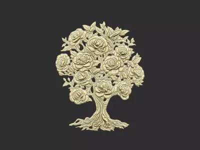 rose tree life old immortal royal culture idea floral  3D print model