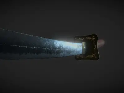 Katana sword Low-poly 3D model get