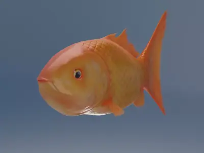 Golden Fish Low-poly 3D model