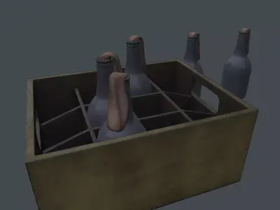 Molotov cocktail Low-poly 3D model