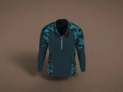 Military Outfit - T-shirt Low-poly 3D model 19