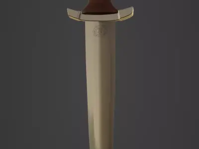 Knife PBR low poly game ready sword Low-poly 3D model