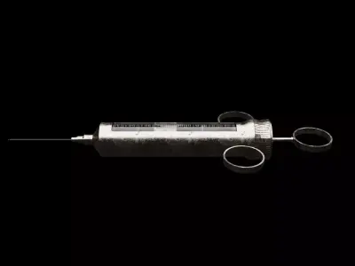 Realistic Worn Metal Syringe Low-poly 3D model