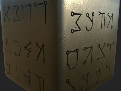 Ancient Magical Scripts set Height map Alpha Brushes decals Texture