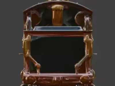 Steampunk Heavy Armored Train 3D Model Low-poly 3D model