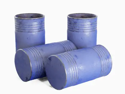 Old Steel Barrel 05 Low-poly 3D model