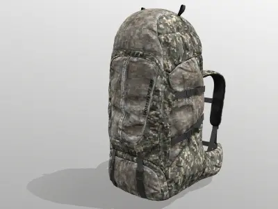 Backpack for hunting hiking traveling Low-poly 3D model