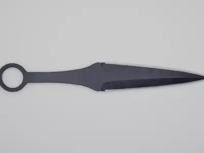 Throwing steel knife PBR Low-poly 3D model