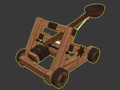 Medieval Catapult - Not Rigged 3D model