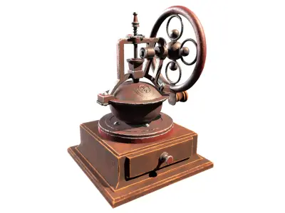 Antique Coffee Grinder Low-poly 3D model purchase