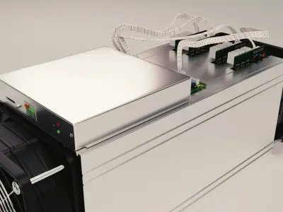 bitcoin antminer mining rig 3D model