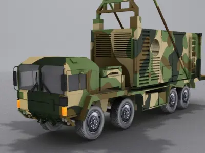 TRML-3D camouflaged military vehicle Low-poly 3D model