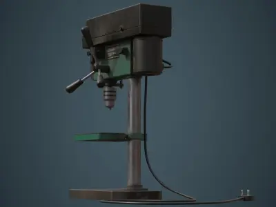Drill Press 2B Low-poly 3D model