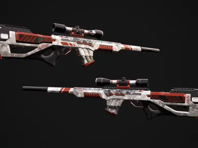 Rifle sniper Free low-poly 3D model