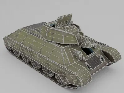 T-34E tank Low-poly 3D model