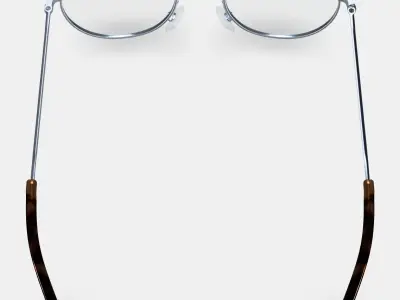 Simon Eyeglasses in Antique Silver Low-poly 3D model