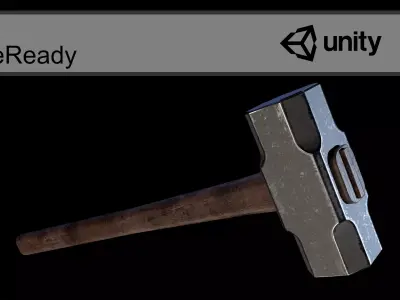Hammer Low Poly 3D Model Low-poly 3D model