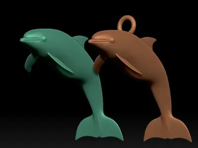 Dolphin keychain - Dolphin 3D print model Free 3D print model