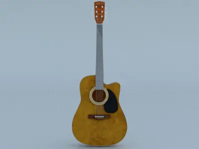 Acoustic Steel Strings guitar Game asset 3D model