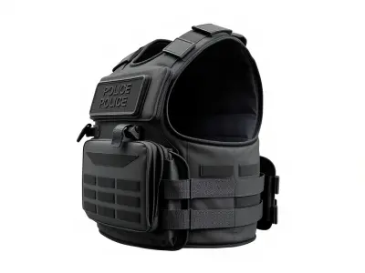 Tactical Police Vest D Model Pack Low-poly 3D model