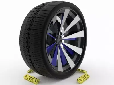 ORTAS CAR WHEEL RIM 93 GAME READY WHEEL RIM TIRE 3D model
