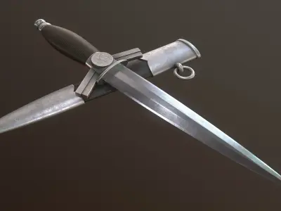 Dagger sword Low-poly 3D model 4