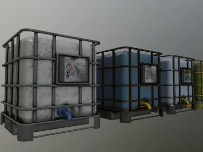Water Storage Tank Low-poly 3D model
