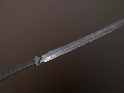 Post Apocalyptic Katana Low-poly 3D model