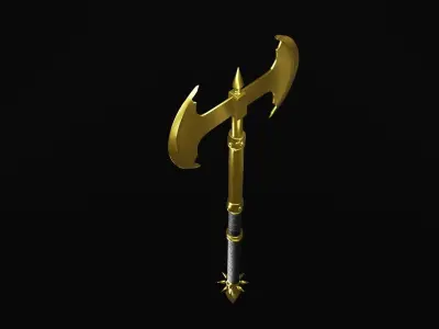 Battle axe - gold edition 3D model