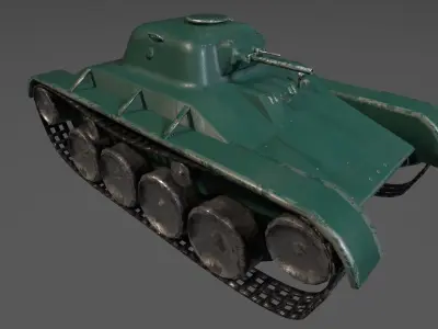 Tank WW2 Low-poly 3D model