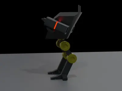 Low Poly Coloured  Mecha Low-poly 3D model