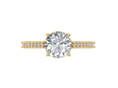 Solitaire Engagement Ring 3D print model 74