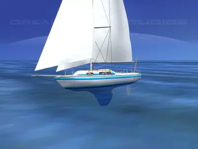 30 Foot Sailboat V11 3D model