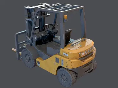 Industrial Forklift Low-poly 3D model purchase