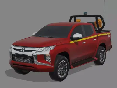 Mitsubishi L200 2019  Mining Pickup Lowpoly  Low-poly 3D model