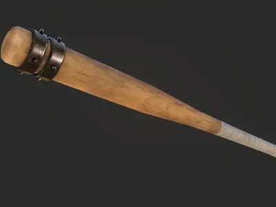 Wooden Baseball Bat Low-poly 3D model