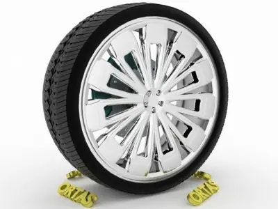 ORTAS CAR WHEEL RIM 79 GAME READY WHEEL RIM TIRE 3D model