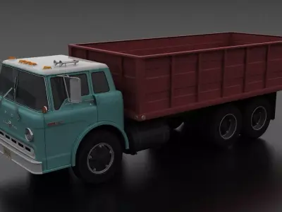 C-Series C-800 Grain Truck Tandem Axle 1970 Low-poly 3D model