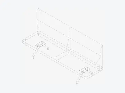 Seat - Bench - Worksmart - Backrest High Low-poly 3D model