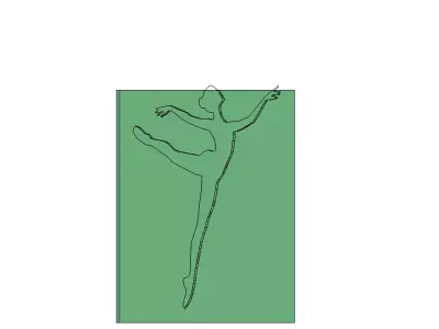 ElegantBallerinaSilhouetteMoldForCastingWallArt 3D model
