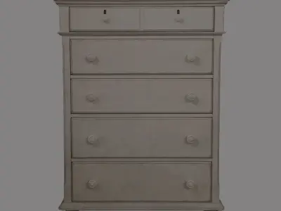 Newport 5-Drawer Antique Birch Master Chest  Low-poly 3D model
