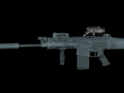 Tactical rifle scope Sig sauer BRAVO4 Low-poly 3D model