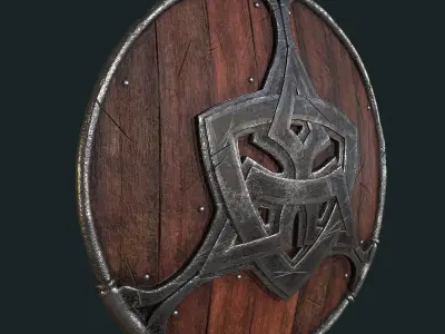 Viking Shield PBR-LowPoly Low-poly 3D model