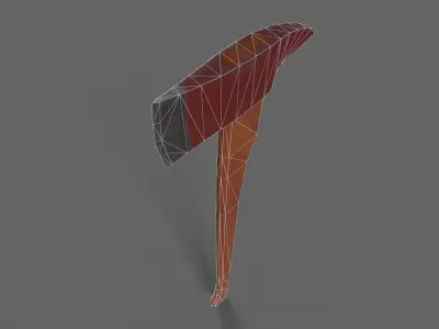PBR Fire Axe V1b Low-poly 3D model
