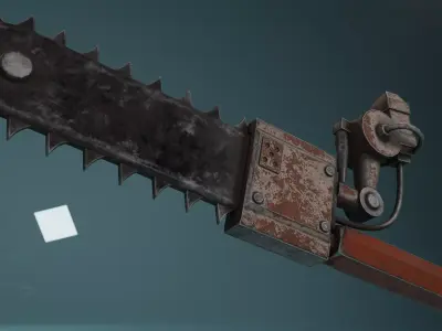 CHAINSAW PACK WITH 3 DIFFERENT MODELS Low-poly 3D model