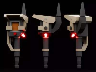 Lowpoly Sci-Fi Scanning Device Gameready  Low-poly 3D model