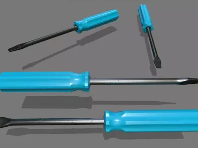 screwdriver Low-poly 3D model 44
